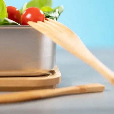 Gamelle Écologique Personnalisée - Lunch Box pas cher Sariul Matières : bambou Couleurs : naturel cadeau collaborateur premium