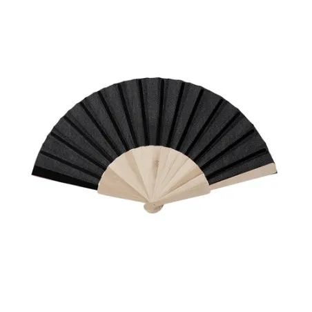 Éventail personnalisé Folklore Matières : PU Couleurs : noir cadeau entreprise pas cher