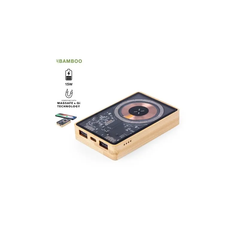 Batterie Écologique Personnalisée 5000 mAh Power Bank Dominik pas cher Matières : coton Couleurs : beige