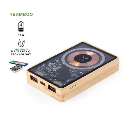 Batterie Écologique Personnalisée 5000 mAh Power Bank Dominik pas cher Matières : coton Couleurs : beige