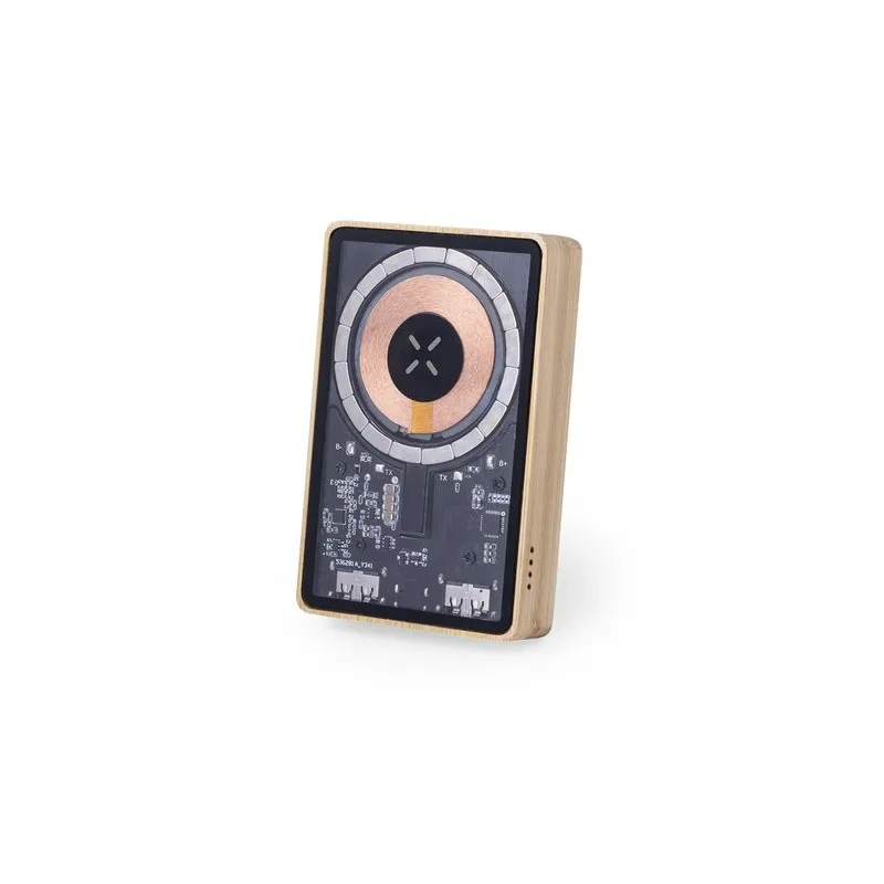 Batterie Écologique Personnalisée 5000 mAh Power Bank Dominik pas cher Matières : coton Couleurs : beige cadeau entreprise pas c