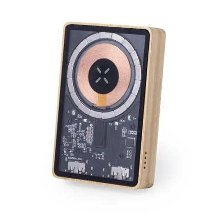 Batterie Écologique Personnalisée 5000 mAh Power Bank Dominik pas cher Matières : coton Couleurs : beige cadeau entreprise pas c
