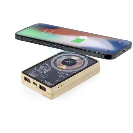 Batterie Écologique Personnalisée 5000 mAh Power Bank Dominik pas cher Matières : coton Couleurs : beige impression haute défini