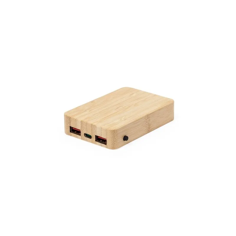 Batterie Écologique Personnalisée 5000 mAh Power Bank Dominik pas cher Matières : coton Couleurs : beige objet promotionnel éco-