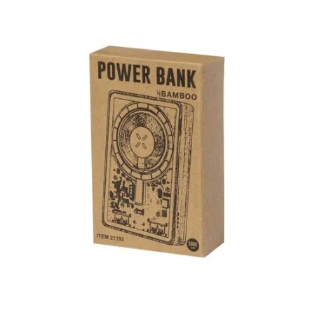 Batterie Écologique Personnalisée 5000 mAh Power Bank Dominik pas cher Matières : coton Couleurs : beige cadeau collaborateur pr