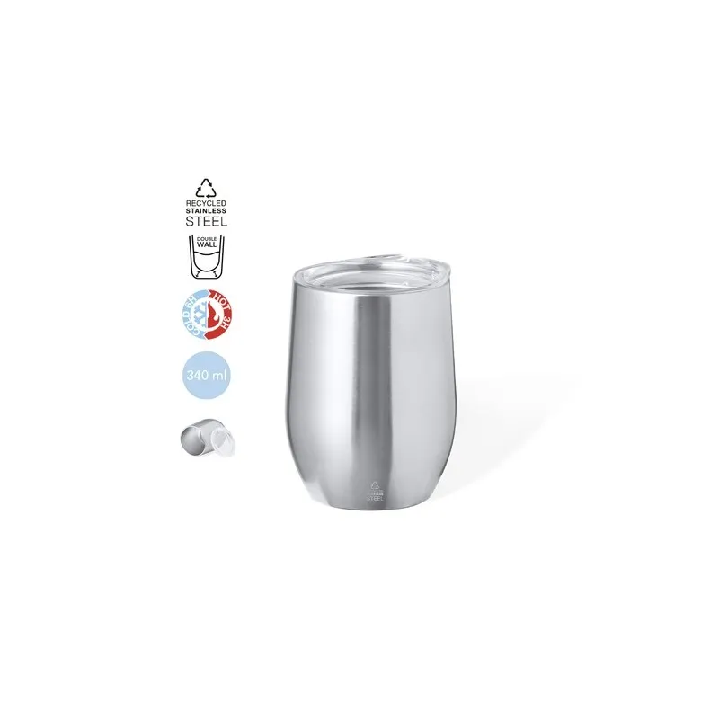 Mug Isotherme Écologique Personnalisé Thermique Yarton Matières : carton Couleurs : gris personnalisable avec votre logo