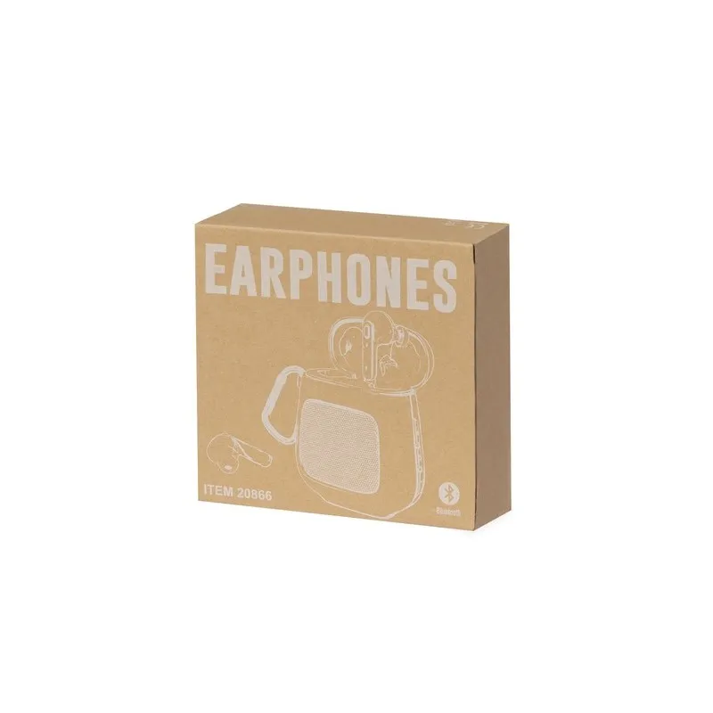 Écouteurs Bluetooth Personnalisés de Qualité Écologique Boxy Matières : bambou Couleurs : brun marquage laser ultra précis