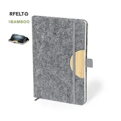 Bloc Notes Écologique Personnalisé avec Support Smartphone - Kobain Matières : alliage de zinc Couleurs : gun 2