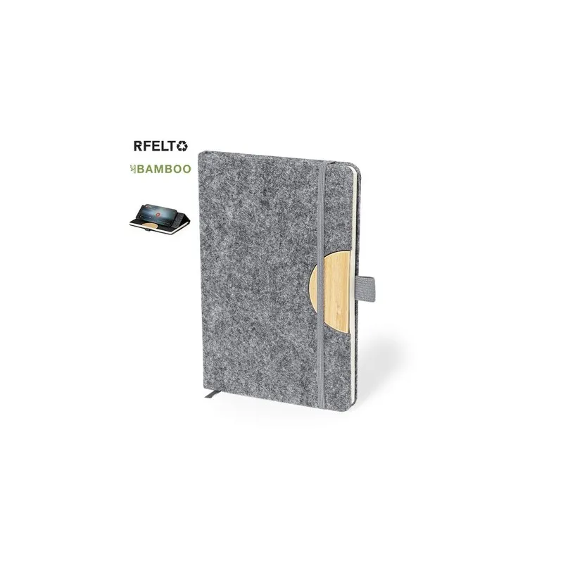 Bloc Notes Écologique Personnalisé avec Support Smartphone - Kobain Matières : alliage de zinc Couleurs : gun personnalisable av