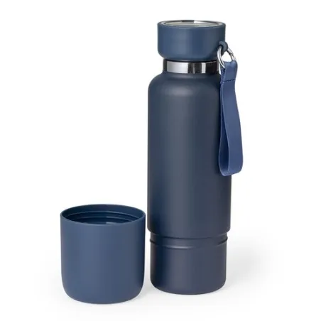 Bouteille Isotherme Écologique Personnalisée 550ml - Flautrok Matières : polyester Couleurs : bleu accessoire événementiel uniqu