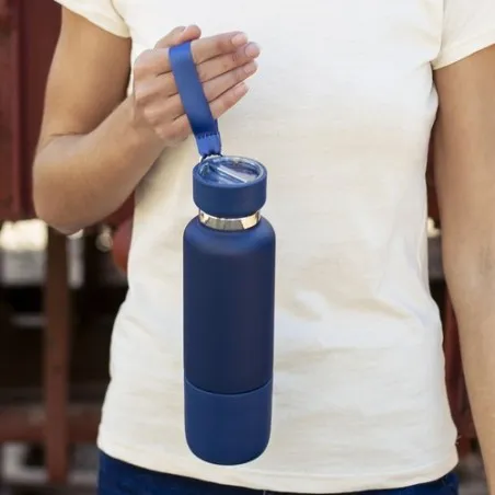 Bouteille Isotherme Écologique Personnalisée 550ml - Flautrok Matières : polyester Couleurs : bleu livraison express 24h 48h
