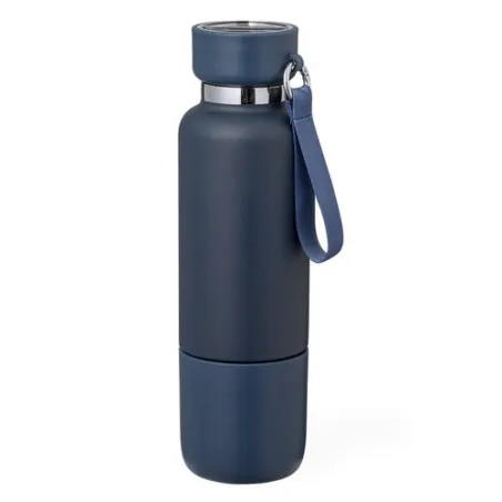 Bouteille Isotherme Écologique Personnalisée 550ml - Flautrok Matières : polyester Couleurs : rouge personnalisable avec votre l