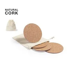 Sous-Verres Écologiques Personnalisés - Set Yagger Matières : bois Couleurs : brun