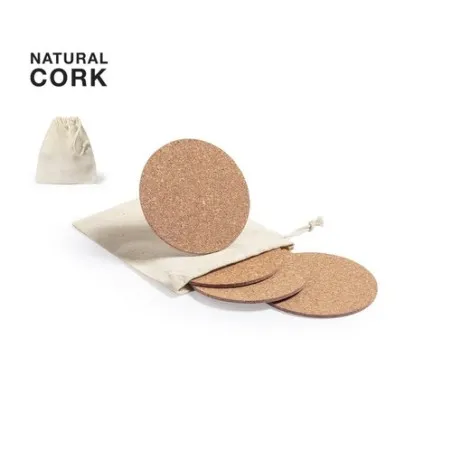 Sous-Verres Écologiques Personnalisés - Set Yagger Matières : bois Couleurs : brun