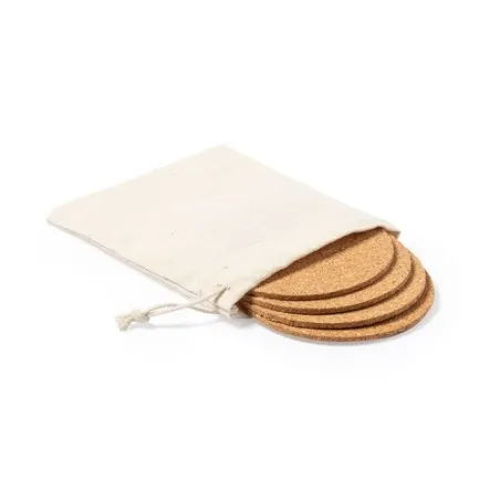 Sous-Verres Écologiques Personnalisés - Set Yagger Matières : bois Couleurs : brun cadeau entreprise pas cher