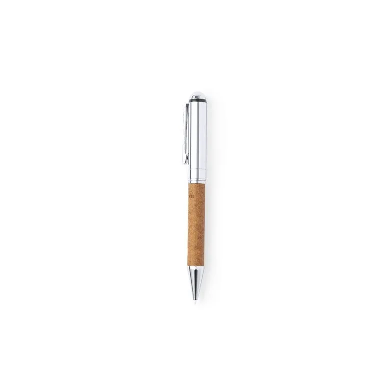 Stylo personnalisé en métal chromé et cuir recyclé pratique - Rayulk Matières : silicone Couleurs : noir livraison express 24h 4