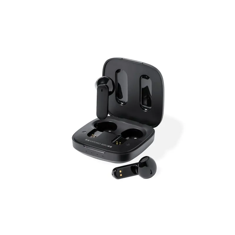 Écouteurs Sans Fil Élégants Écologiques Personnalisés Trustal Matières : silicone Couleurs : noir cadeau entreprise pas cher