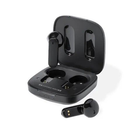 Écouteurs Sans Fil Élégants Écologiques Personnalisés Trustal Matières : silicone Couleurs : noir objet promotionnel éco-respons