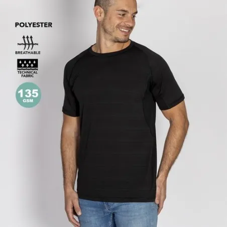 T-Shirt Sport et Mode Personnalisé Adulte Tecnic Kannur Matières : coton Couleurs : noir goodies publicitaire durable