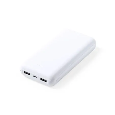 Power Bank Écologique 20000 mAh Double USB Personnalisé - Kiubert Matières : bambou Couleurs : blanc objet promotionnel éco-resp