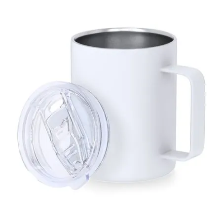 Tasse thermique personnalisée pas cher - Adelax Matières : TNT Couleurs : blanc accessoire événementiel unique