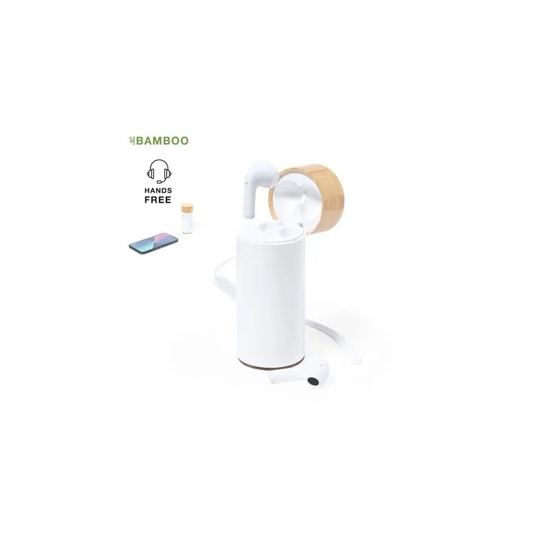 Écologique Écouteurs Bluetooth 5.0 avec Power Bank - Lac Matières : acier inoxydable Couleurs : blanc