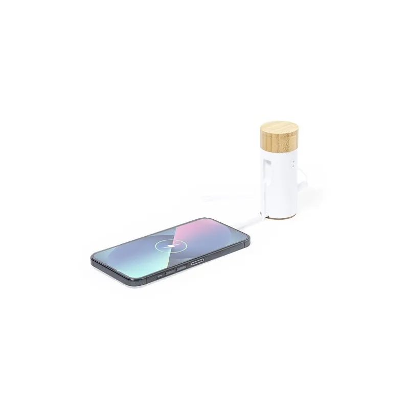 Écologique Écouteurs Bluetooth 5.0 avec Power Bank - Lac Matières : acier inoxydable Couleurs : blanc marquage laser ultra préci