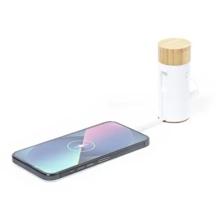 Écologique Écouteurs Bluetooth 5.0 avec Power Bank - Lac Matières : acier inoxydable Couleurs : blanc marquage laser ultra préci