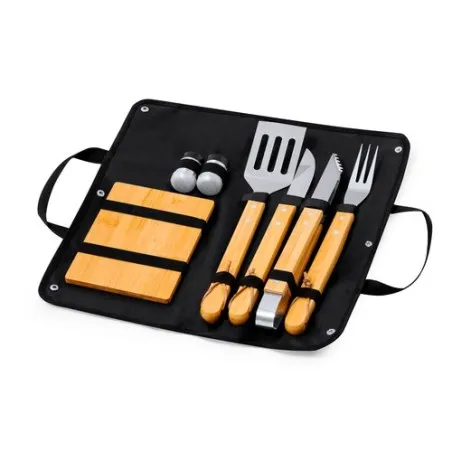 Set de Cuisine Barbecue Personnalisé pas cher Estrol Couleurs : noir cadeau entreprise pas cher