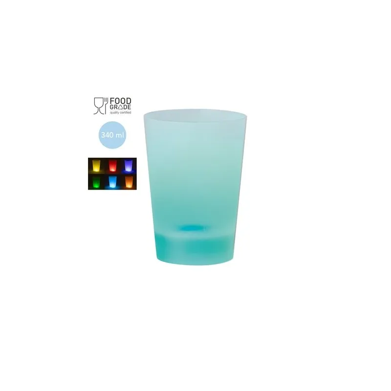 Verre Lumineux Personnalisable 340ml Armos Matières : polyester Pointure : 36 Couleurs : blanc personnalisable avec votre logo
