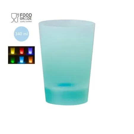 Verre Lumineux Personnalisable 340ml Armos Matières : polyester Pointure : 36 Couleurs : blanc personnalisable avec votre logo
