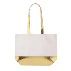 Sac de Shopping Écologique Personnalisé en Coton Recyclé Hitalax Matières : acier inoxydable Couleurs : blanc 2