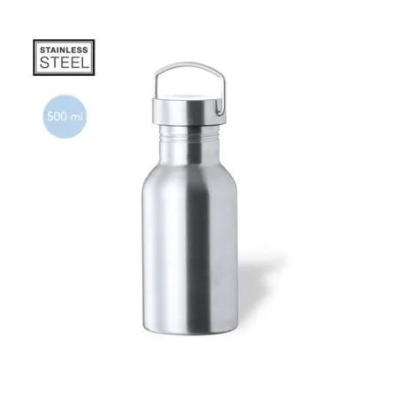 Bidon Personnalisable 500ml Écologique Dalber Matières : aluminium recyclé  Couleurs : noir personnalisable avec votre logo