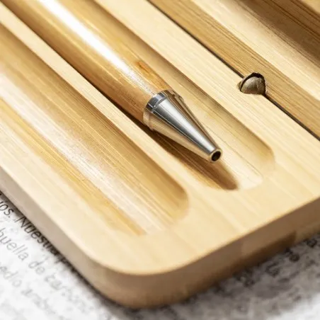 Stylo et Roller Écologiques Personnalisés Pas Cher - Set Notium Matières : PET recyclé Couleurs : blanc goodies entreprise desig