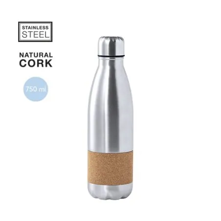 Gourde Écologique Personnalisable Sereok Matières : PET recyclé Couleurs : noir personnalisable avec votre logo