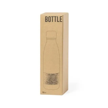 Gourde Écologique Personnalisable Sereok Matières : PET recyclé Couleurs : noir impression haute définition