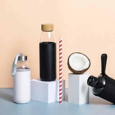 Gourde Écologique Personnalisable Teltox Matières : acier inoxydable Couleurs : noir cadeau affaires élégant