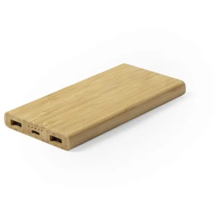 Power Bank Écologique Sans Fil Personnalisé Pas Cher - Kalery Matières : bambou Couleurs : blanc objet promotionnel éco-responsa