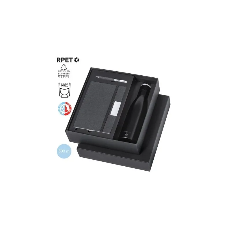 Set d'Objets Publicitaires Personnalisés : Cahier, Stylo et Bouteille Isotherme Datiford pas cher Taille textile : 3XL Couleurs 