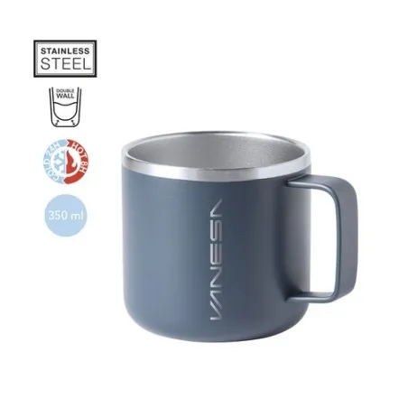 Mug Personnalisé Publicitaire en Inox - Tasse Shirley Matières : polyester Taille textile : L Couleurs : bleu marine objet promo