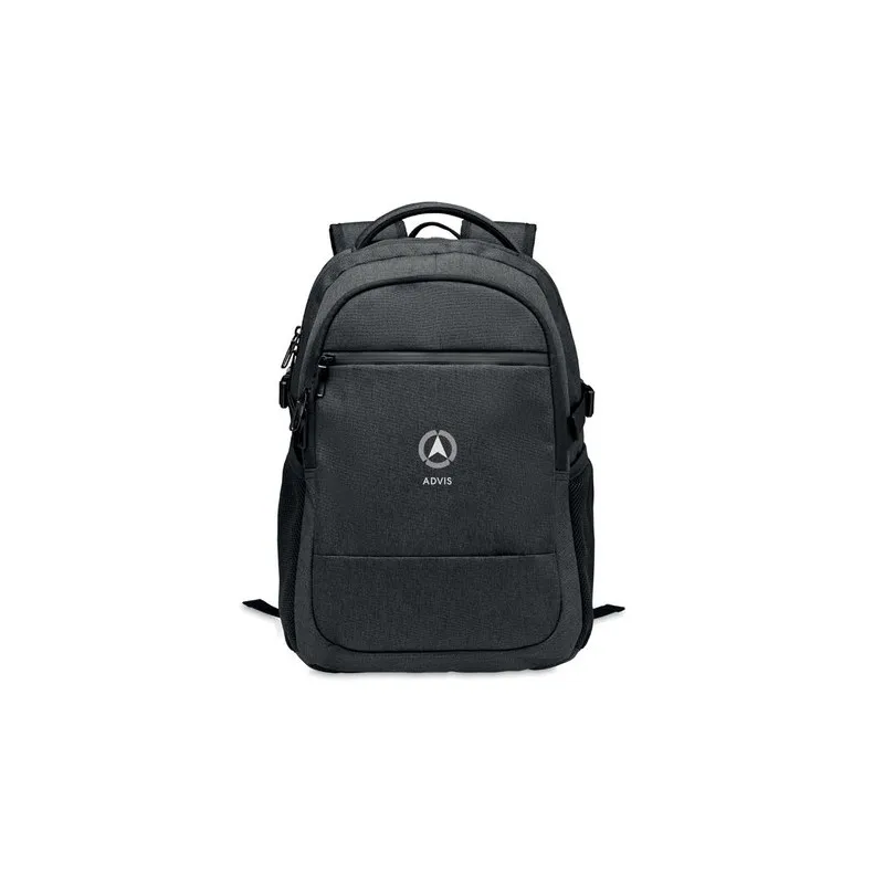 Sacoche Écologique Personnalisable RPET 600D pour Ordinateur HANA Matières : PET recyclé Couleurs : noir cadeau entreprise pas c