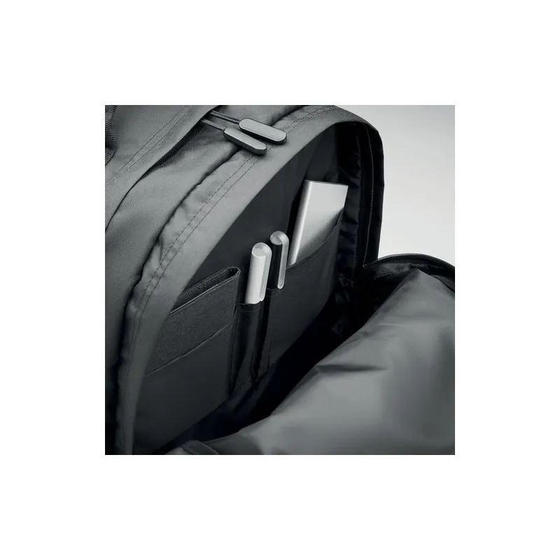 Sac à dos ordinateur écologique RPET 300D - VALLEY BACKPACK Matières : bambou Couleurs : bois impression haute définition