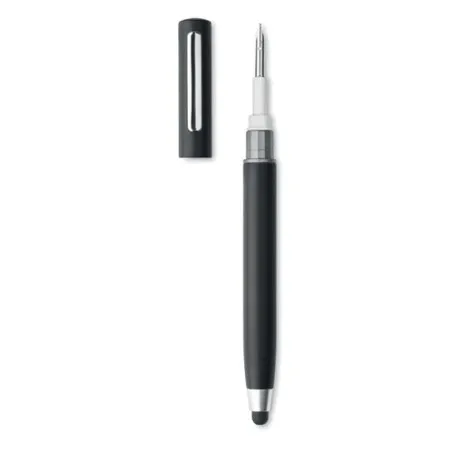 Set de nettoyage stylo stylet pratique personnalisé CLEANPEN Couleurs : argenté mat Matières : acier inoxydable recyclé marquage