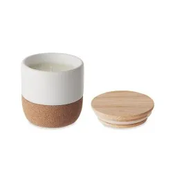 Bougie Parfumée Écologique en Cire Végétale 80 g MENKAURE Matières : coton Couleurs : beige