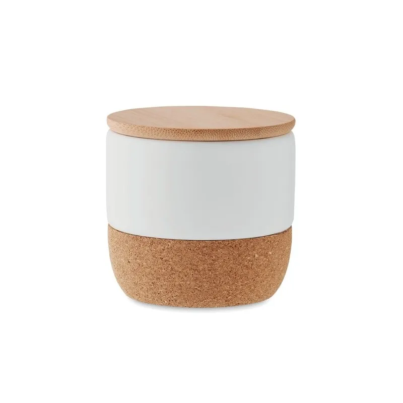 Bougie Parfumée Écologique en Cire Végétale 80 g MENKAURE Matières : coton Couleurs : beige cadeau entreprise pas cher