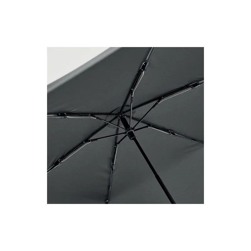 Parapluie pliant ultra léger personnalisé MINIBRELLA Matières : bambou Couleurs : bois marquage laser ultra précis
