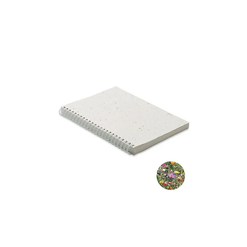 Carnet A5 Écologique en Papier Semence Personnalisé - SEED RING Matières : PET Couleurs : noir