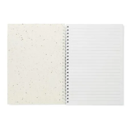 Carnet A5 Écologique en Papier Semence Personnalisé - SEED RING Matières : PET Couleurs : noir personnalisable avec votre logo