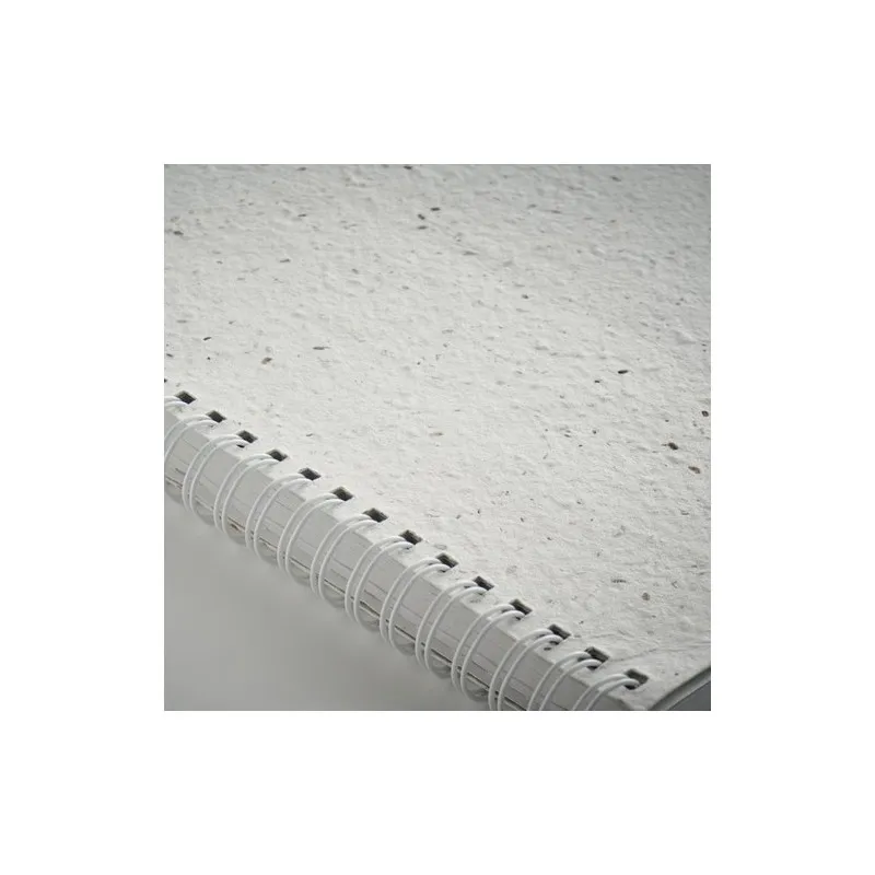 Carnet A5 Écologique en Papier Semence Personnalisé - SEED RING Matières : PET Couleurs : noir impression haute définition