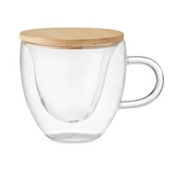 Tasse personnalisée en borosilicate à double paroi - CORAMUG Matières : polyester Couleurs : gris